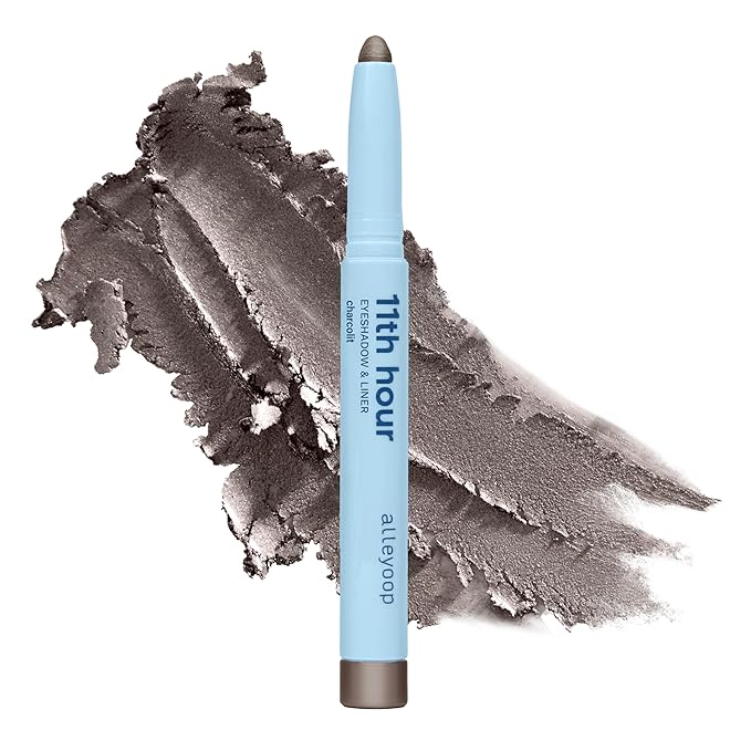 ALLEYOOP 11th Hour Cream Eye Shadow Sticks - Charcolit (Shimmer) - Award-winning Eyeshadow Stick - Smudge-Proof and Crease Proof for Over 11 Hours - Easy-To-Apply and Compact for Travel, 0.05 Oz