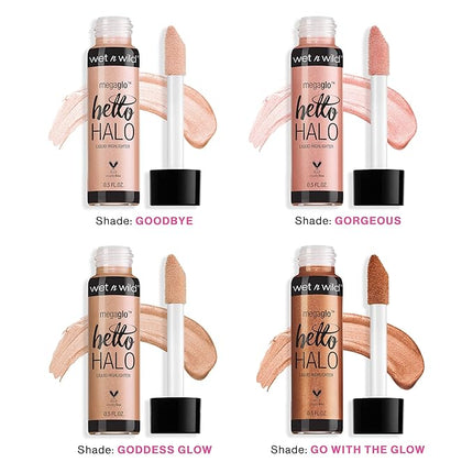 wet n wild MegaGlo Hello Halo Liquid Highlighter Makeup, Shimmer, Rose Gold Halo Gorgeous