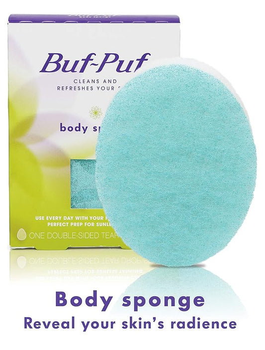Buf-Puf Body Sponge, Bath Sponge, Dermatologist Developed, Cleanses Skin of Dirt, and Excess Oil, Reusable, Exfoliating, 1 Count