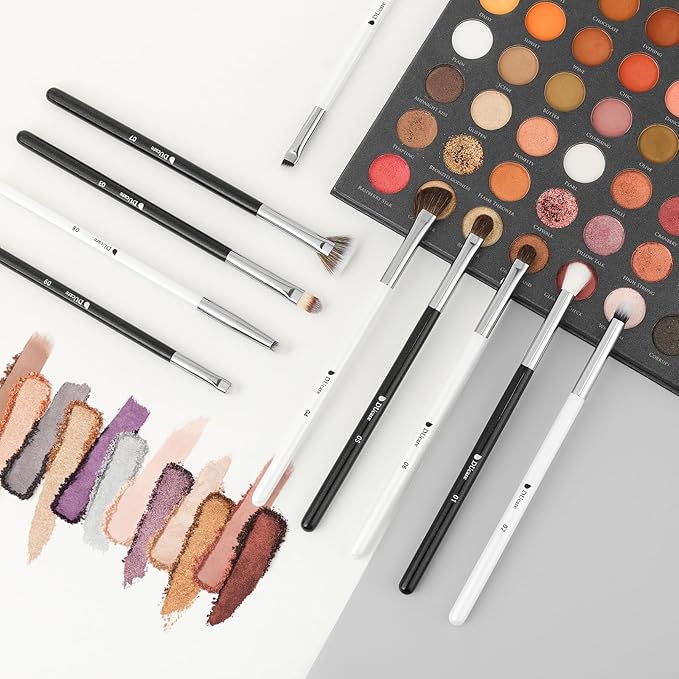 DUcare Eyeshadow Brushes Set 10pcs Eye Makeup Brushes Professional Eyeshadow Brush Set Travel Concealer Eyebrow Eyelash Eye Liners Blending
