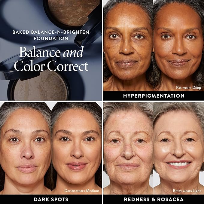 LAURA GELLER NEW YORK Award-Winning Baked Balance-n-Brighten Color Correcting Powder Foundation - Light - Buildable Light to Medium Coverage - Demi-Matte Natural Finish