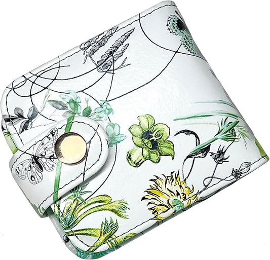 Cockatoo Leather Lipstick Case with Mirror Makeup Holder Portable Small Cosmetic Bag for Women More Colors