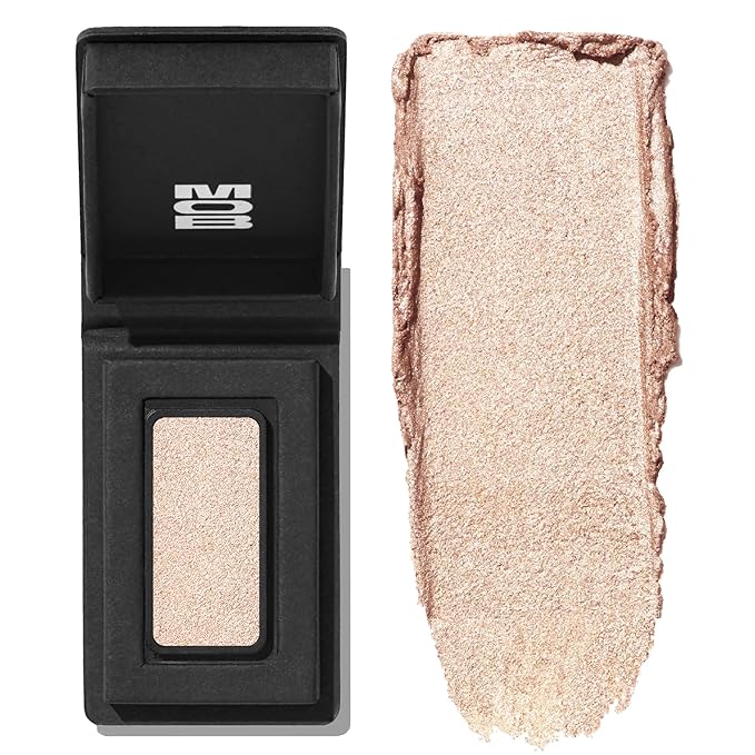 MOB Beauty Cream Clay Eyeshadow M145 – Champagne Shimmer | Skincare-Infused, Vegan, Blendable Cream-to-Velvet Finish, Buildable Pigment, Clean Eyeshadow in Sustainable, Biodegradable Compact