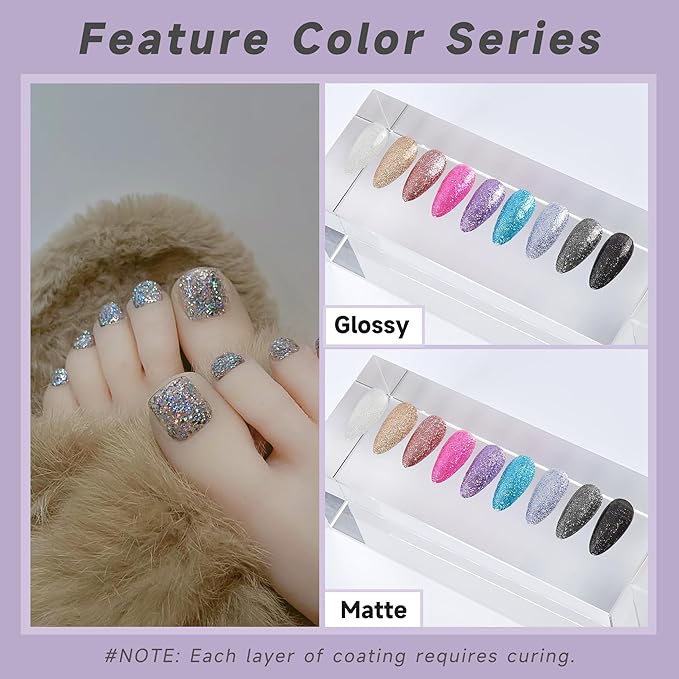 Solid Gel Nail Polish Set, Starlight 9 Colors Gel Polish Manicure Palette Set Glitter Tiny Solid Cream Nail Gel Polish for Salon DIY with Pro Nail Brush