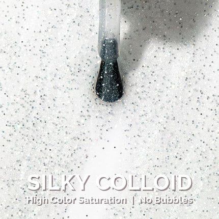 MelodySusie Sliver Shimmer Gel Nail Polish,0.5fl oz Soak Off UV LED Sliver Sparkle Shimmer Gel Polish Gift for Women Nail Art Manicure Salon DIY Nail Design Decoration at Home-1681