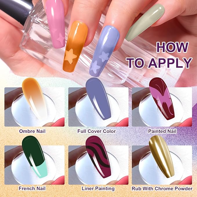 Gradient Painting Gel, 9 Colors Ombre Gel Nail Polish Set Sponging for Pigment Pat Aura Nails French Manicure Long-lasting Home Salon DIY Nail Art Home Salon Foreign Landscapes