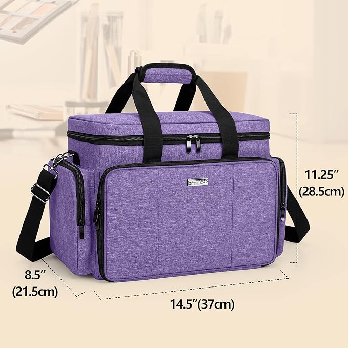 BAFASO Large Makeup Bag Cosmetic Bag with Removable Dividers, Travel Makeup Case Holds Cosmetics and Hair Supplies, Purple