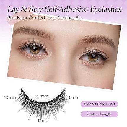 BEYELIAN Self Adhesive Eyelashes Reusable, Pre Glued Eyelashes No Glue Need Press on Lashes, Wispy Natural Look Faux Mink False Eyelashes 5 Pairs ZCV-188