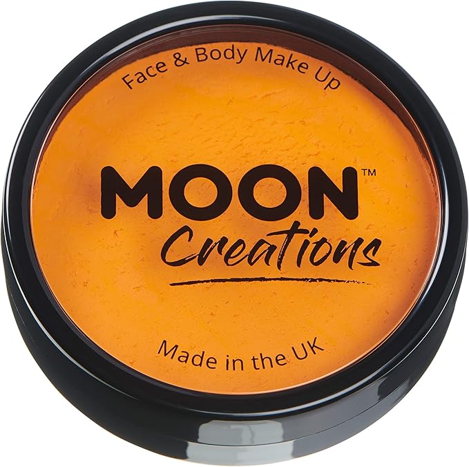 Pro Face & Body Paint Cake Pots by Moon Creations - Sunshine Orange - Professional Water Based Face Paint Makeup for Adults, Kids - 1.26oz
