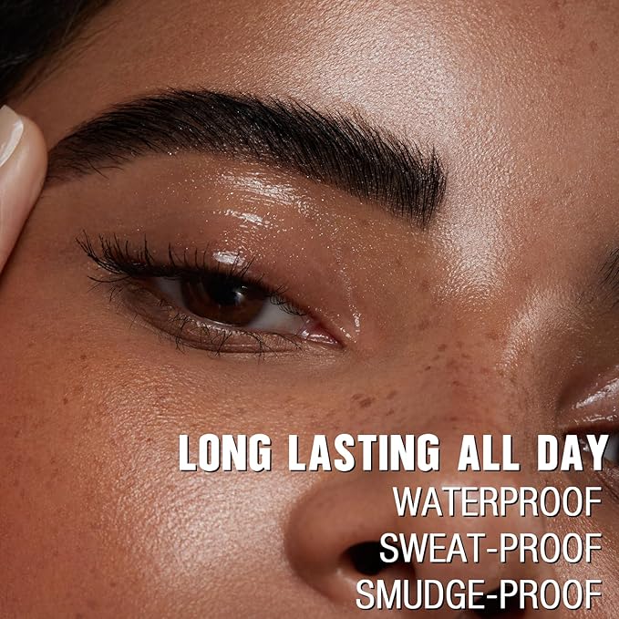 Microblade Eyebrow Pen, Waterproof Eyebrow Pencil Black Brow 4 Fork Tip Pencil, Liquid Thin Eyebrow Pen Long Lasting that Looks Like Hair, Black