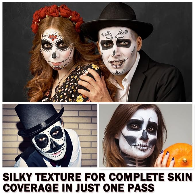 CAHIUYOA Black Face Body Paint Stick, Clown Makeup Eye Black Stick, Professional Joker Zombie Vampire Skeleton Cosplay Halloween SFX Makeup Sticks for Adults Children