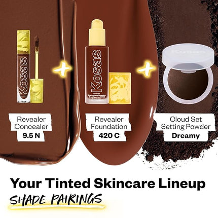 Kosas Revealer Concealer - Medium Coverage Makeup with Hyaluronic Acid, Conceals Dark Circles Under Eyes, Dark Spots and Blemishes + Brightens, Hydrates, Long-Lasting & Vegan,(Tone 9.5 N)