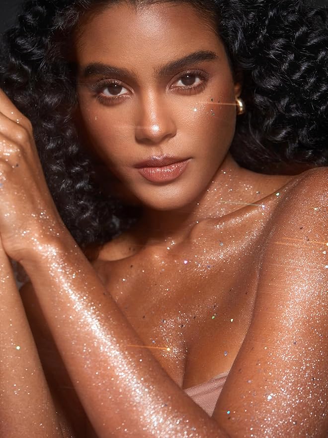 SHEGLAM Party Starter Body Highlighter Glitter Gel Quick-Drying and Non-Sticky Glitter Spray Liquid Highlighter for Face Hair Body Glitter-Ice Breaker