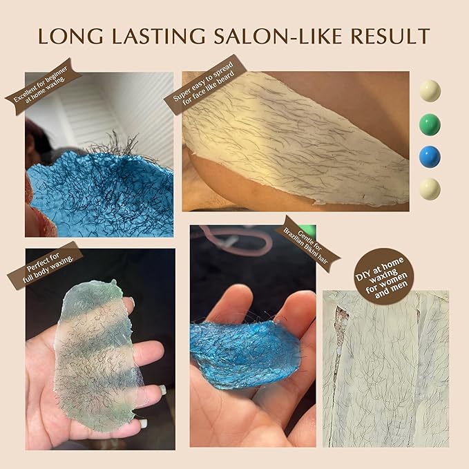 Premium Digital Waxing Kit for Women and Men, Wax Warmer Hair Removal at Home with Wax Beads & Silicone Pot, Target Different Types of Sensitive Skin Brazilian Bikini, Facial, Leg, Full body