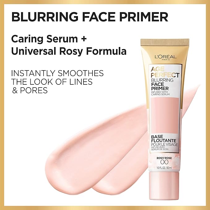 L'Oreal Paris Age Perfect Face Blurring Primer Infused with Caring Serum Smoothes Liners and Pores