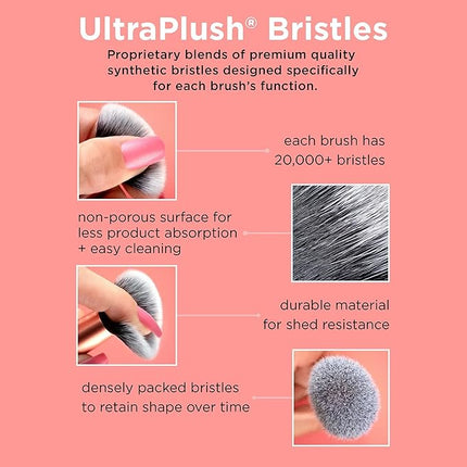 Real Techniques Setting Brush With Ultra Plush Custom Cut Synthetic Bristles and Extended Aluminum Ferrules to Build Coverage