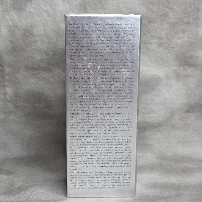 Sericin Plus Intensive Eye-Lift Micro Cream | Instant Wrinkle Filler | Exclusive Professional-Grade Anti-Aging Elixir with Rare Silk Protein | Precision Syringe Applicator