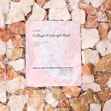 Lunair Collagen Hydrogel Face Mask with Microhole Technology – Firming, Hydrating & Brightening Sheet Mask for Glass Skin, Plumps & Boosts Elasticity (5 Sheets)