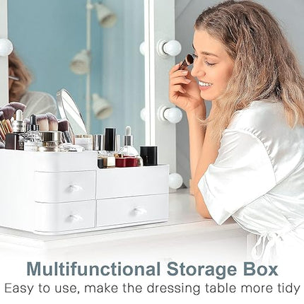 Makeup Organizer Tween Girls Gifts,Large Capacity Bathroom Organizer and Storage with Drawers Trendy Stuff ,Vanity,Bathroom Countertop,Bedroom Storage for Skincare,Cosmetics,Perfume,Brushes,Eyeshadow