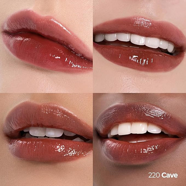 Laka 24HR Bonding Glow Lipstick, 3.7g/0.13oz., Long Lasting High-Shine Lipstick with Rich Color & Glassy Finish (#220 Cave)