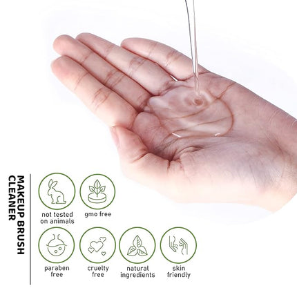 Clean-n-Fresh Makeup Brush Cleaner Set For Brushes, Sponge and Puff 6.8 Fl Oz,Deep Cleaning Washing Cleanser Shampoo With a Cleaning Mat