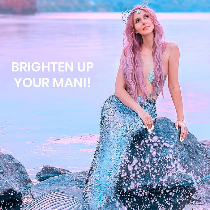 Beetles Pearl Gel Nail Polish Set - 6 Colors Pearl White Gel Nail Polish Mermaid Soak Off Uv Led Fall Winter Pink Blue Polish Swirl Thread Effect DIY Manicure Art Gift for Women