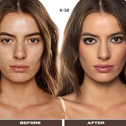 Koschiq Soft Matte Powder + Foundation – 2-in-1 Compact with Oil Control & Blurring Effect | 24hrs stay Longwear, Buildable Matte Finish | k-38. Light with warm olive undertone)