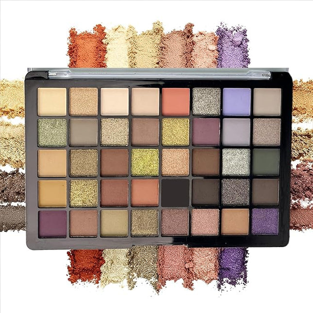 K'APEINE Nude Neutral Eyeshadow Palette, 40Colors Matte and Shimmer Eye Shadows Smokey Goth Makeup Palette Warm Brown Waterproof Makeup Kit for Everyday, Versatile Makeup Looks