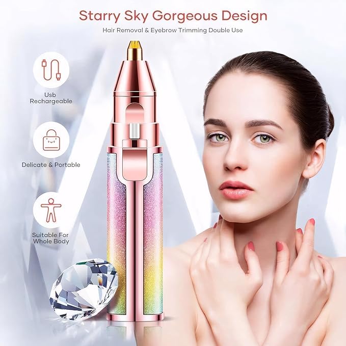 Electric Eyebrow Razor, Nose Trimmer, Nasal Hair Remover, Epilator Eyebrows Lip Fuzz, Remover Shavers Clippers Epilators Hair Removal for Women Sensitive Beauty Accessories Tools