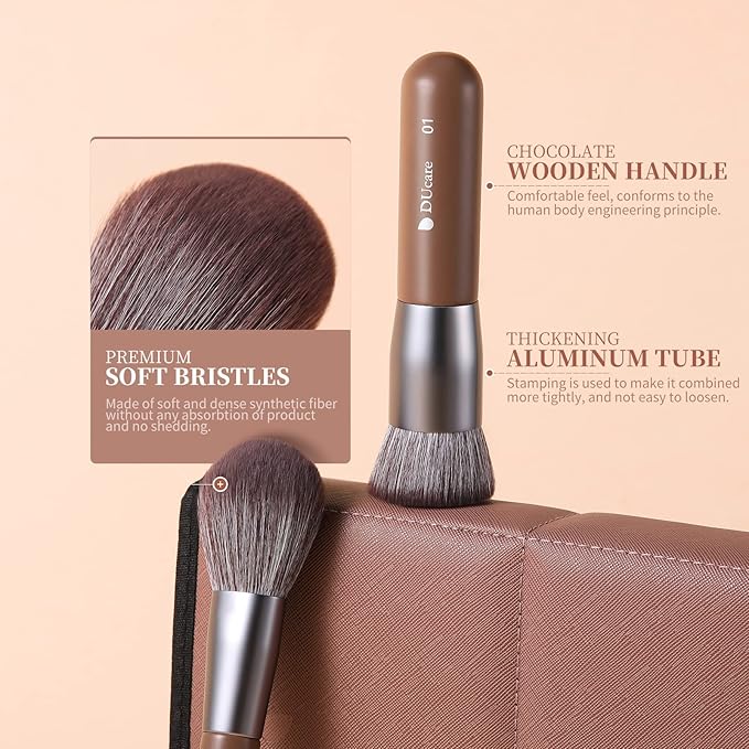 DUcare Makeup Brushes Professional with Bag 22Pcs Makeup Brush Set Premium Synthetic Kabuki Foundation Blending Brush Face Powder Blush Concealers Eye Shadows with Case