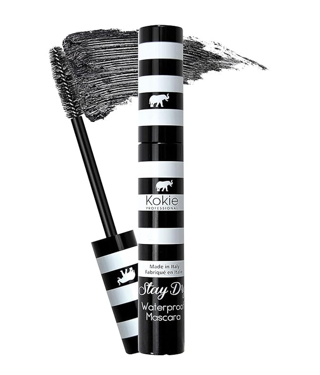 Kokie Cosmetics Stay Dry Waterproof Mascara, Waterproof Black, 0.32 Ounce