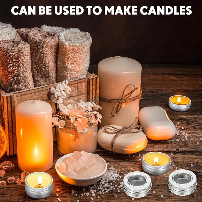 Zubebe 50 Pcs Aluminum Tin Jar Refillable Containers Clear Top Screw Lid Round Tin Container Bottle for Cosmetic, Cream, Diamond Painting, Salves, Balms, Lip Balm, Spices or Others, Silver (1 oz)