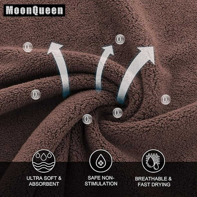 MOONQUEEN Ultra Soft Premium Washcloths Set - 12 x 12 inches - 72 Pack - Quick Drying - Highly Absorbent Coral Velvet Bathroom Wash Clothes (Wood Brown)