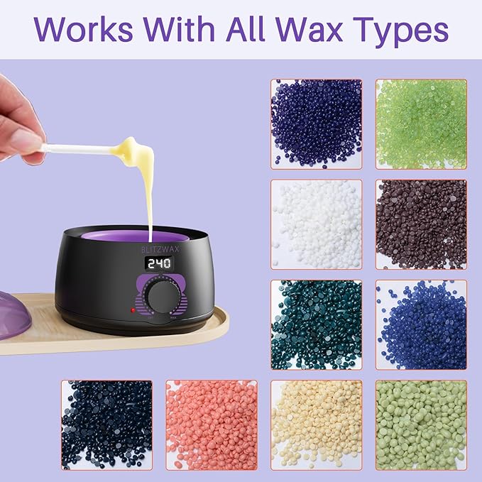 BLITZWAX Nose Wax Sticks for Hard Wax Hair Removal 110pcs Waxing Sticks Kit for Beard, Armpits, Chest, Back and Legs Applicators for Men's At-Home Waxing, Includes 40pcs Mustache Guards