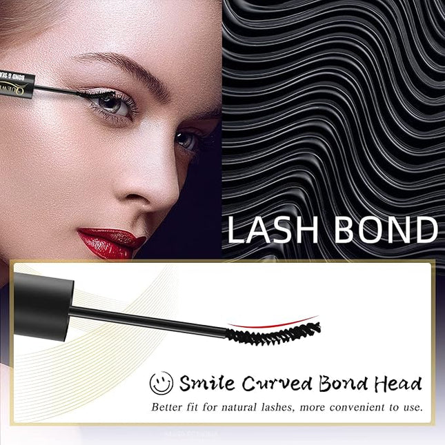QUEWEL Lash Clusters Bond & Seal - Black Lash Glue for DIY Eyelash Extensions, Strong Hold & Waterproof