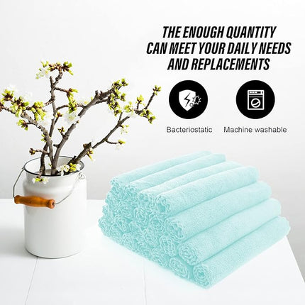 MOONQUEEN Ultra Soft Premium Washcloths Set - 12 x 12 inches - 24 Pack - Quick Drying - Highly Absorbent Coral Velvet Bathroom Wash Clothes - Use as Bath, Spa, Facial, Fingertip Towel (Frozen Blue)