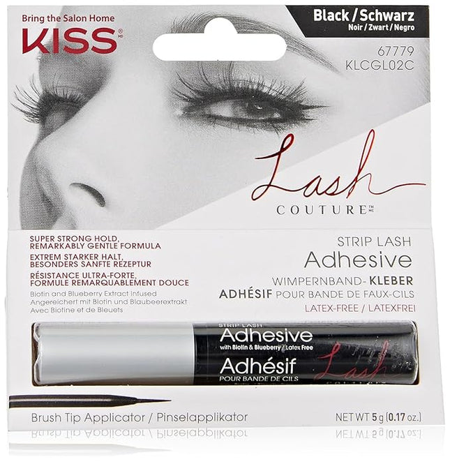 KISS Lash Couture, Lash Glue, Super Strong Strip Lash Adhesive, Black, Includes Lash Adhesive, Long Lasting Wear, Can Be Used with Strip Lashes and Lash Clusters