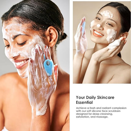 4 Pack INNERNEED Silicone Face Scrubber for Deep Cleansing and Exfoliation – Soft Facial Cleansing Brush, Gentle for All Skin Types, Blackhead Remover, Portable