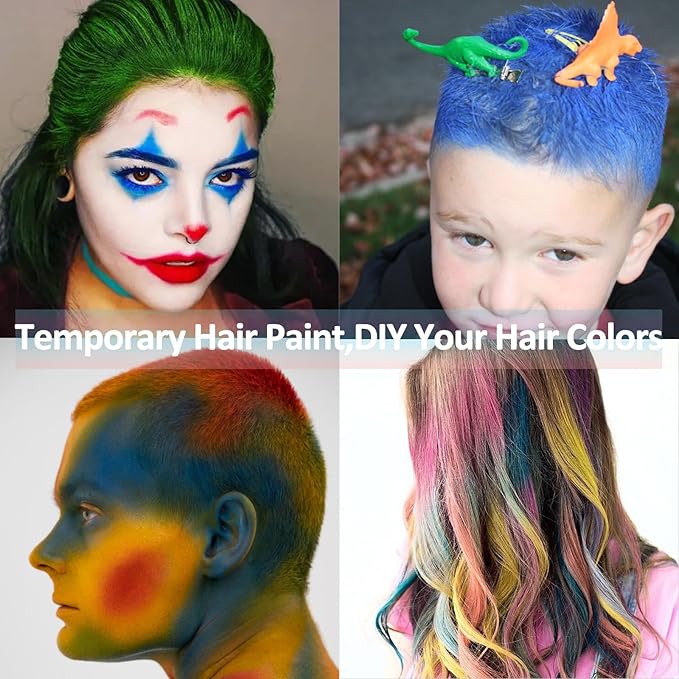 Mysense Amazon Green Face Body Hair Paint Stick,St Patricks Day Outfit Accessories,Water Based Washable Temporary Hair Color,Body Paint for Adults and Kids Halloween Gamora Witch Cosplay Makeup,0.5oz