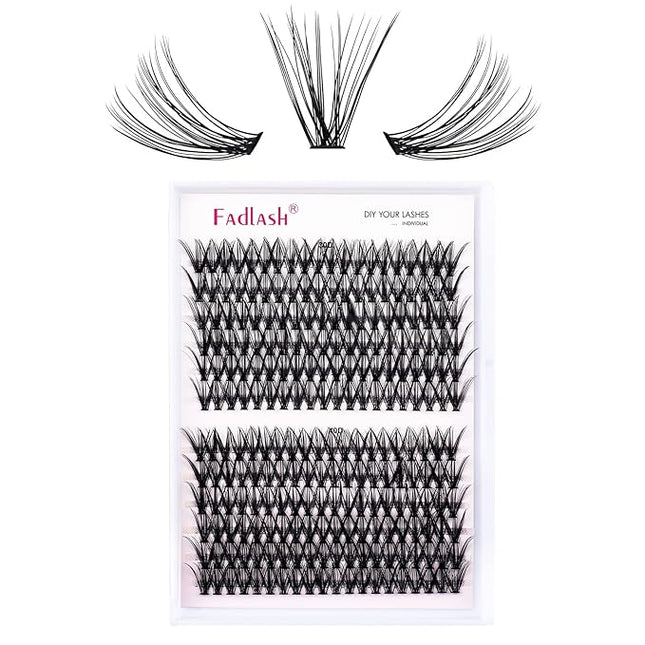 Cluster Lashes 30D+40D Individual Lashes 240pcs DIY Eyelash Extension D Curl 0.07 Natural Individual Lash Extensions False Eyelashes Wispy (30D+40D-0.07D, 12mm)