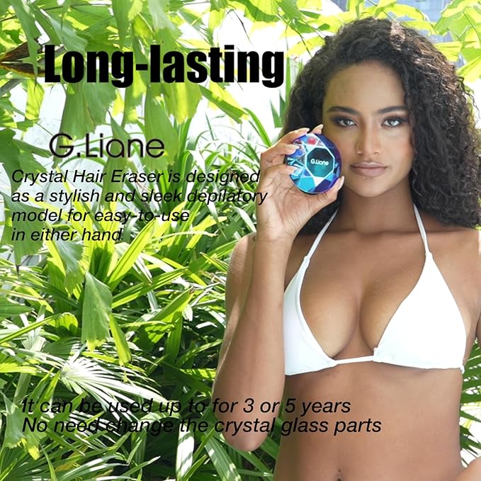 Crystal Hair Eraser,Painless Nano Hair Remover Exfoliation,Gentle and Efficient Glass Hair Removal Device Without Waxing,Natural Epilator for Women and Men(Royal Blue)