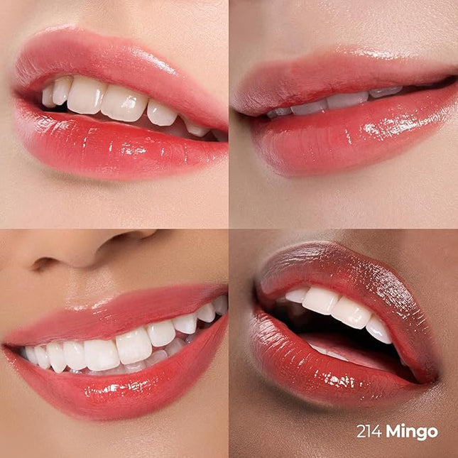 Laka 24HR Bonding Glow Lipstick, 3.7g/0.13oz., Long Lasting High-Shine Lipstick with Rich Color & Glassy Finish (#214 Mingo)