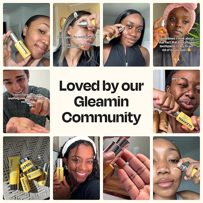 Gleamin Superactive Vitamin C Serum for Face with 15% Vitamin C, Niacinamide, Bakuchiol & Hyaluronic Acid – Skin Brightening Facial Serum for Women & Men – Dark Spot Remover & Radiant Glow – 1 fl oz