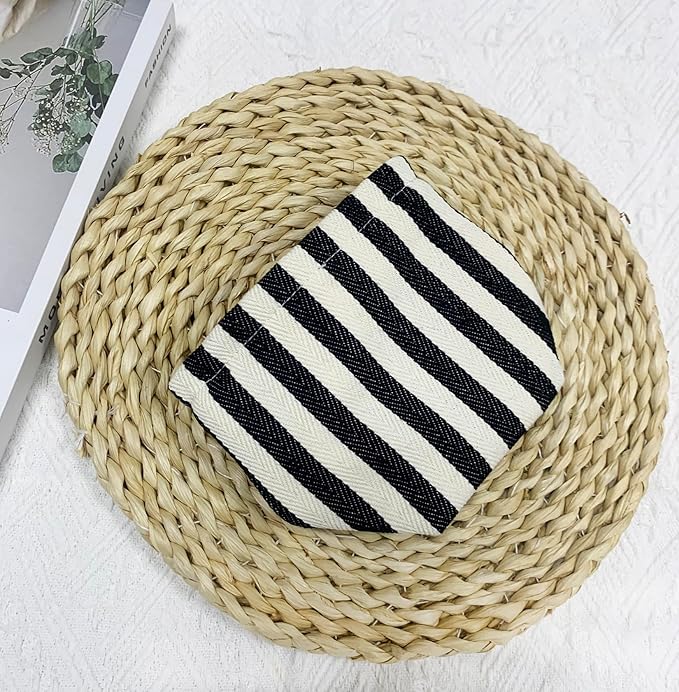 2 Pcs Makeup Bags, Large Cosmetic Bag Travel Toiletry Bag Organizer for Women, Embroidery Craft, Stripe Makeup Bag Small Cosmetic Pouch Purse with Zipper Gifts for Girls Teen