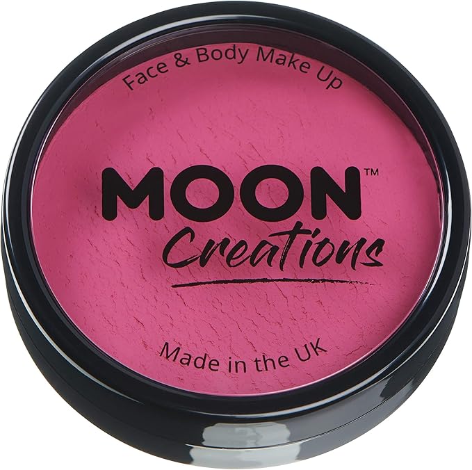 Pro Face & Body Paint Cake Pots by Moon Creations - Dark Pink - Professional Water Based Face Paint Makeup for Adults, Kids - 1.26oz