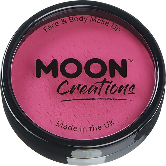Pro Face & Body Paint Cake Pots by Moon Creations - Dark Pink - Professional Water Based Face Paint Makeup for Adults, Kids - 1.26oz