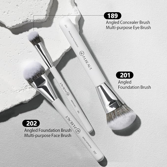 Makeup Brush for Foundation Concealer Blush Contour Liquid Cream Blending Angled Shape