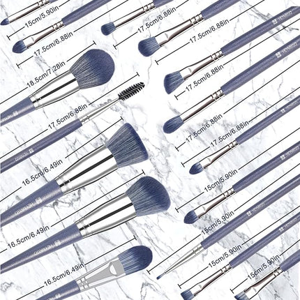 Makeup Brushes, HEYMKGO 16Pcs Makeup Brush Set Professional Synthetic Foundation Blending Blush Face Brushes, Eye Shadows Concealers Powder Brush Kit for Makeup