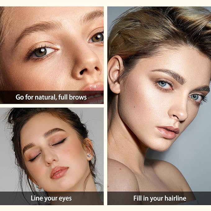 UCANBE 2-in-1 Eyebrow Pen & Gel Eyeliner Pencil – Microblading Eye Brow Pencil with Brow-Fection Angled Brush Tip + 1.5mm Ultra-Fine Eye Liner, Waterproof, Quick-Dry, Long Lasting (Dark Brown)