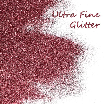 150g Extra Fine Glitter, Holographic Ultra Fine Glitter Powder for Resin, Tumblers, Makeup Face Eye Hair Body, Crafts Painting Arts, Nail Art DIY Decoration (Rosewood Red)